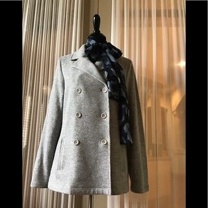Talbots gray wool pea coat style jacket.